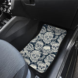 Sugar Skull Black White Pattern Front And Back Car Mats