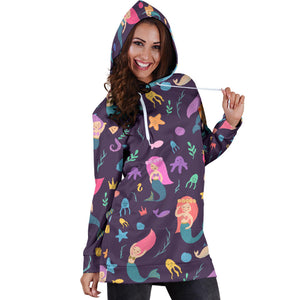 Beautiful Mermaid Fish Jellyfish Algae Other Marine World Women'S Hoodie Dress