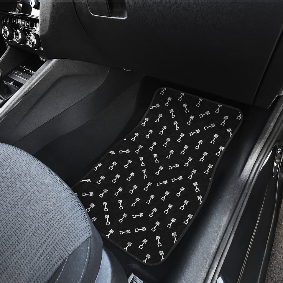 Engine Piston Black Theme Pattern Print Design 03 Front Car Mats