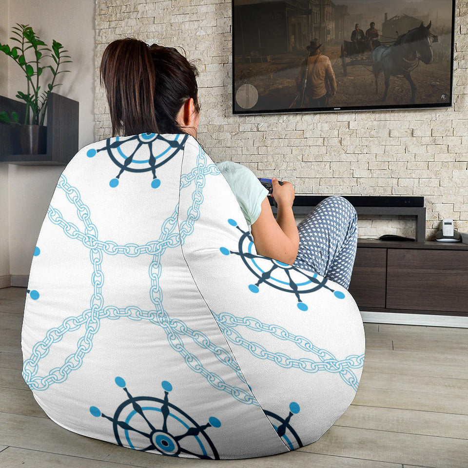 Nautical Steering Wheel Chain Bean Bag Cover