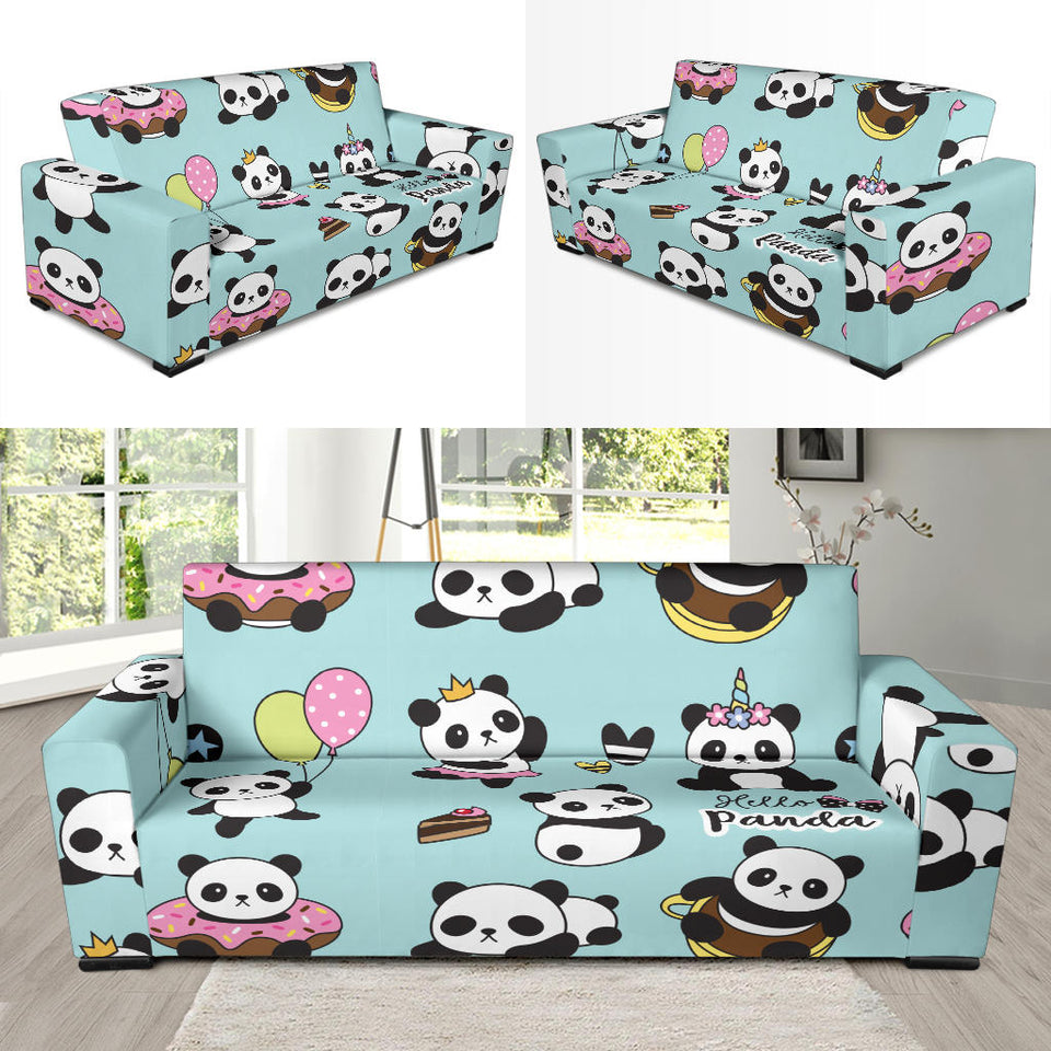 Cute Baby Panda Pattern Sofa Slipcover