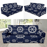 Nautical Steering Wheel Design Pattern Sofa Slipcover
