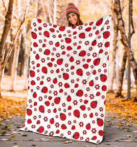 Ladybug Pattern Print Design 04 Premium Blanket