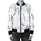 Hand Painting Watercolor Lavender Women'S Bomber Jacket