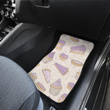 Cakes Pies Tarts Muffins And Eclairs Purple Blueberry Topping Pattern Front And Back Car Mats