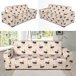 Ostrich Pattern Print Design 05 Sofa Slipcover