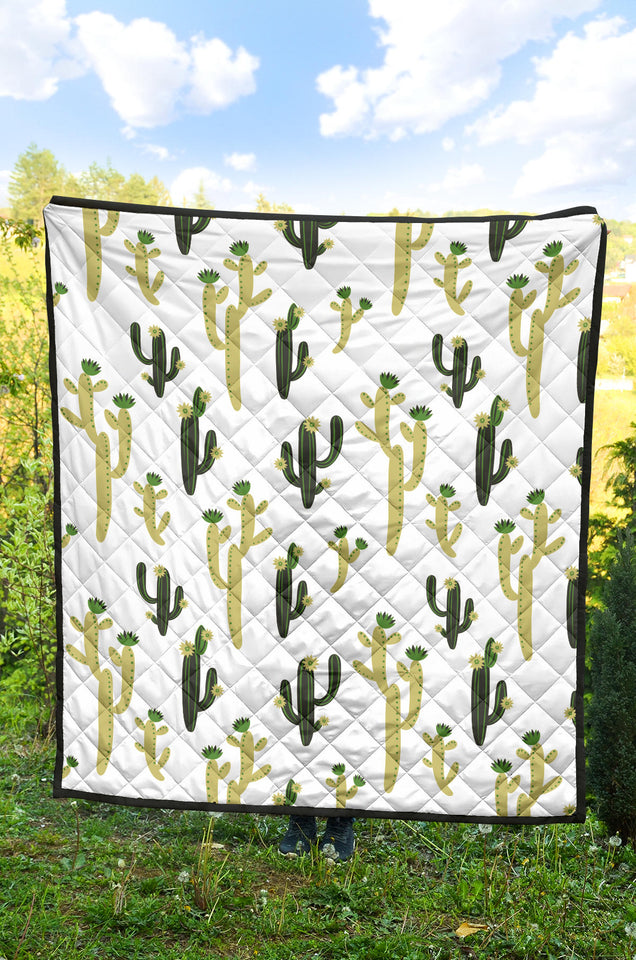 Cute Cactus Pattern Premium Quilt