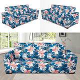 Hibiscus Pattern Print Design 02 Sofa Slipcover
