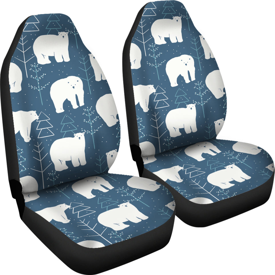 Polar Bear Mother Her Child Pattern  Universal Fit Car Seat Covers