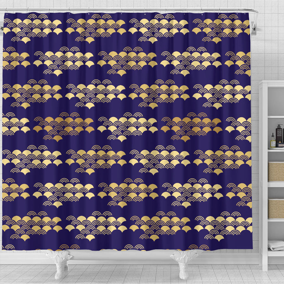 Beautiful Japanese Fan Pattern Shower Curtain Fulfilled In US