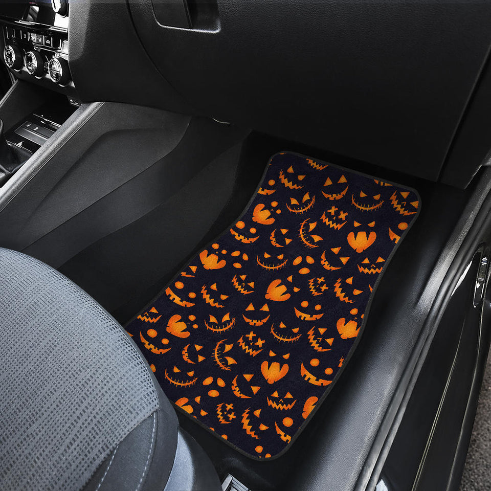 Halloween Pattern Pumpkin Background Front Car Mats