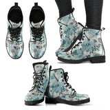 Dragonfly Butterfly Plants Insect Flower Vintage Style Pattern Leather Boots