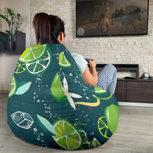 Lime Ice Flower Pattern Bean Bag Cover