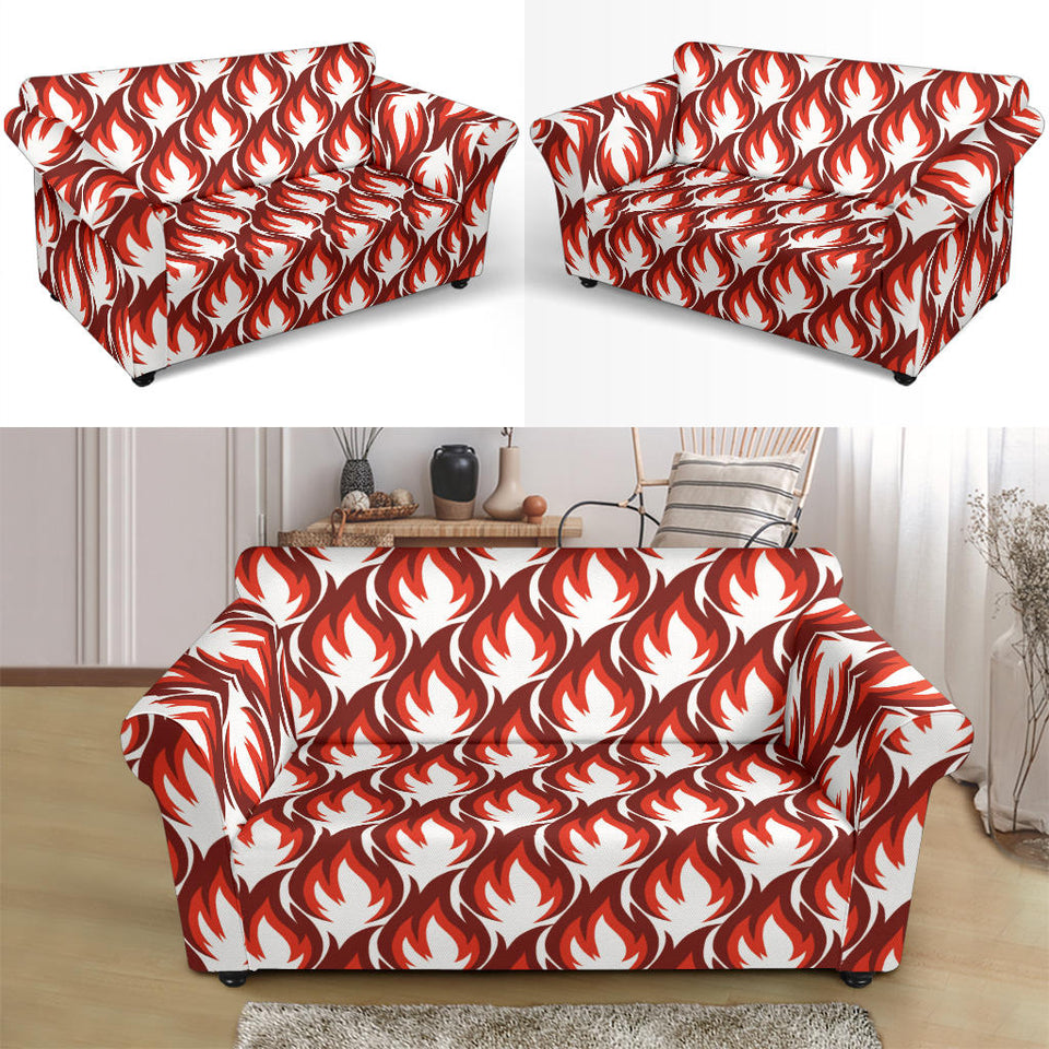 Fire Flame Symbol Design Pattern Loveseat Couch Slipcover