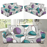 Bowling Ball And Pin Gray Background Sofa Slipcover