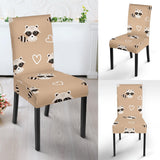 Cute Raccoon Heart Pattern Dining Chair Slipcover