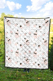Poodle Dog Rose Cake Pattern Premium Quilt