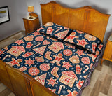 Christmas gingerbread cookie pattern Quilt Bed Set