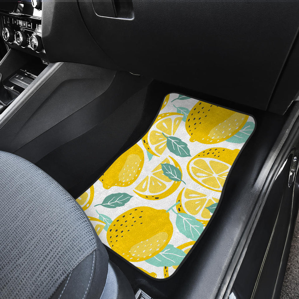 Lemon Design Pattern Front And Back Car Mats
