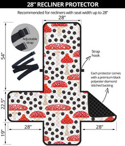 Red mushroom dot pattern Recliner Cover Protector