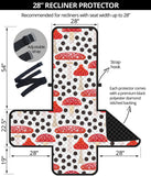 Red mushroom dot pattern Recliner Cover Protector