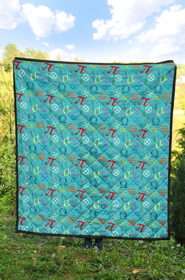 Math Pattern Print Design 02 Premium Quilt