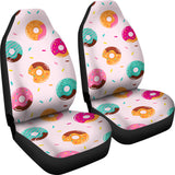 Donut Pattern Glaze Pink Background Universal Fit Car Seat Covers