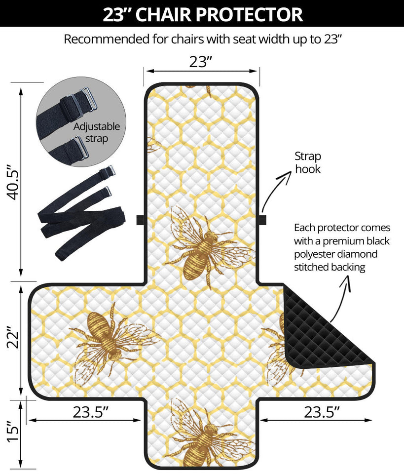 Bee honeycomb seamless design pattern Chair Cover Protector