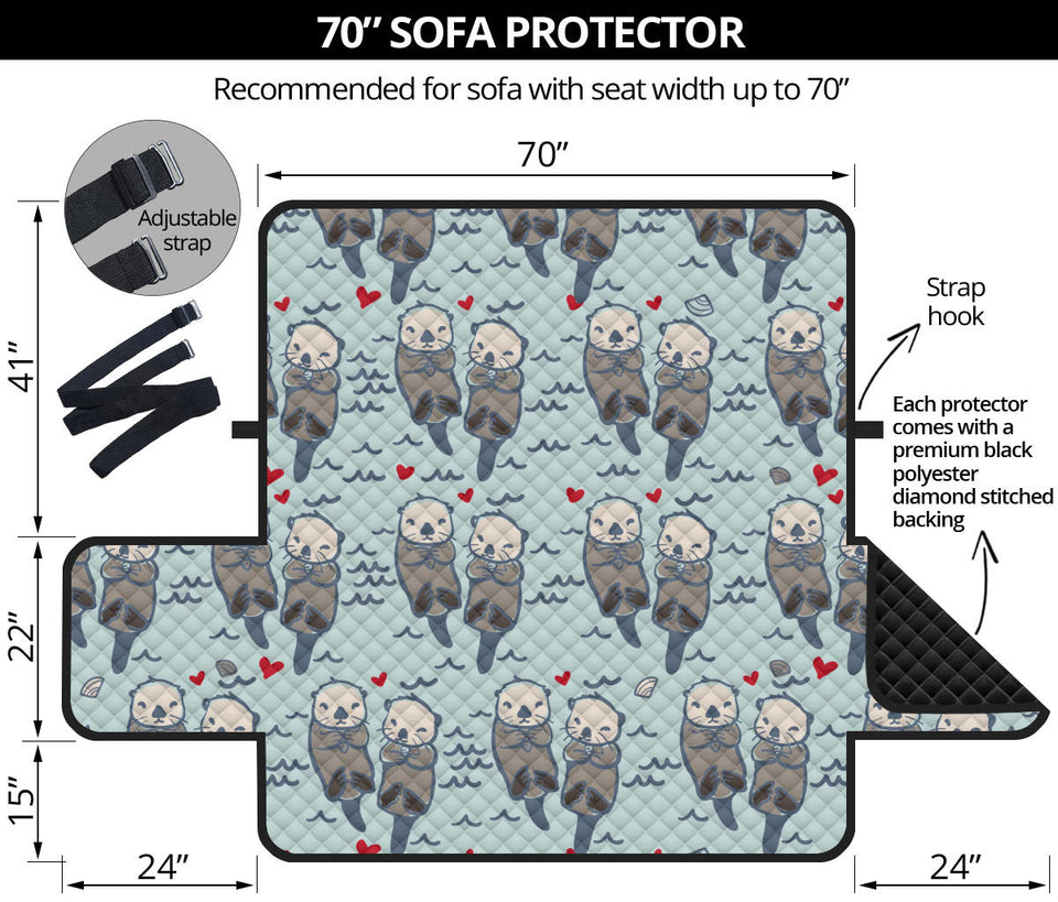 Lovely Sea Otter Pattern Sofa Cover Protector