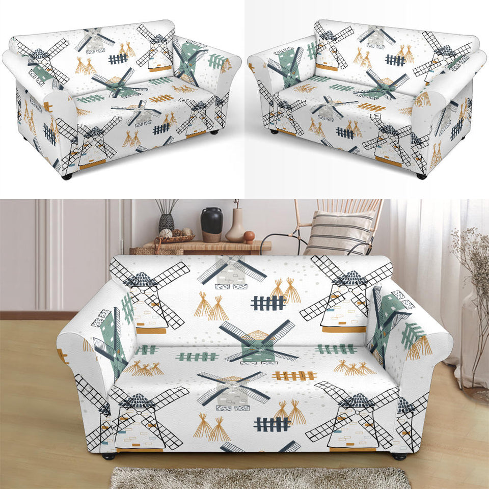 Windmill Pattern Loveseat Couch Slipcover