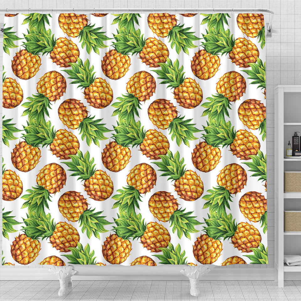 Pineapples Design Pattern Shower Curtain Fulfilled In US