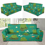 Cute Frog Dragonfly Design Pattern Sofa Slipcover