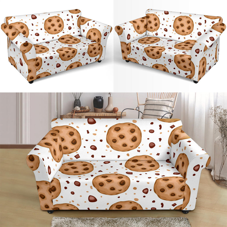 Chocolate Chip Cookie Pattern Loveseat Couch Slipcover