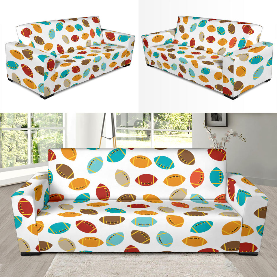 Colorful American Football Ball Pattern Sofa Slipcover