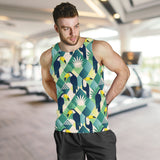 Toucan tropical leaves design pattern Men Tank Top