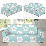 Maneki Neko Lucky Cat Sakura Sofa Slipcover