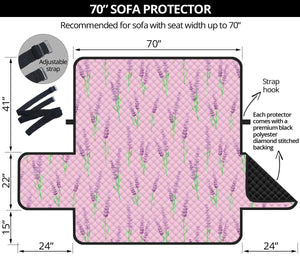 Lavender pattern pink background Sofa Cover Protector