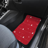 Christmas Tree Star Snow Red Background Front And Back Car Mats
