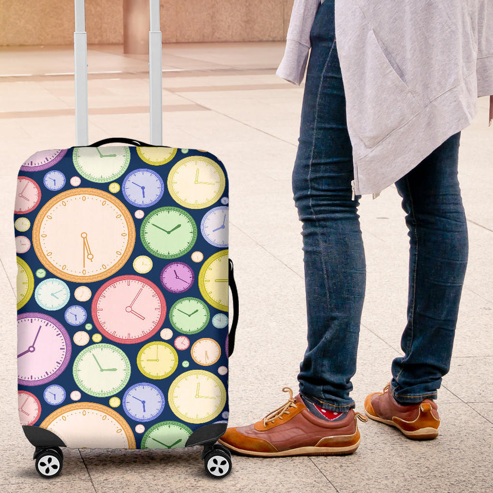 Colorful Clock Background Luggage Covers