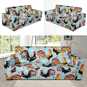 Rooster Chicken Cock Snowfalke Sofa Slipcover