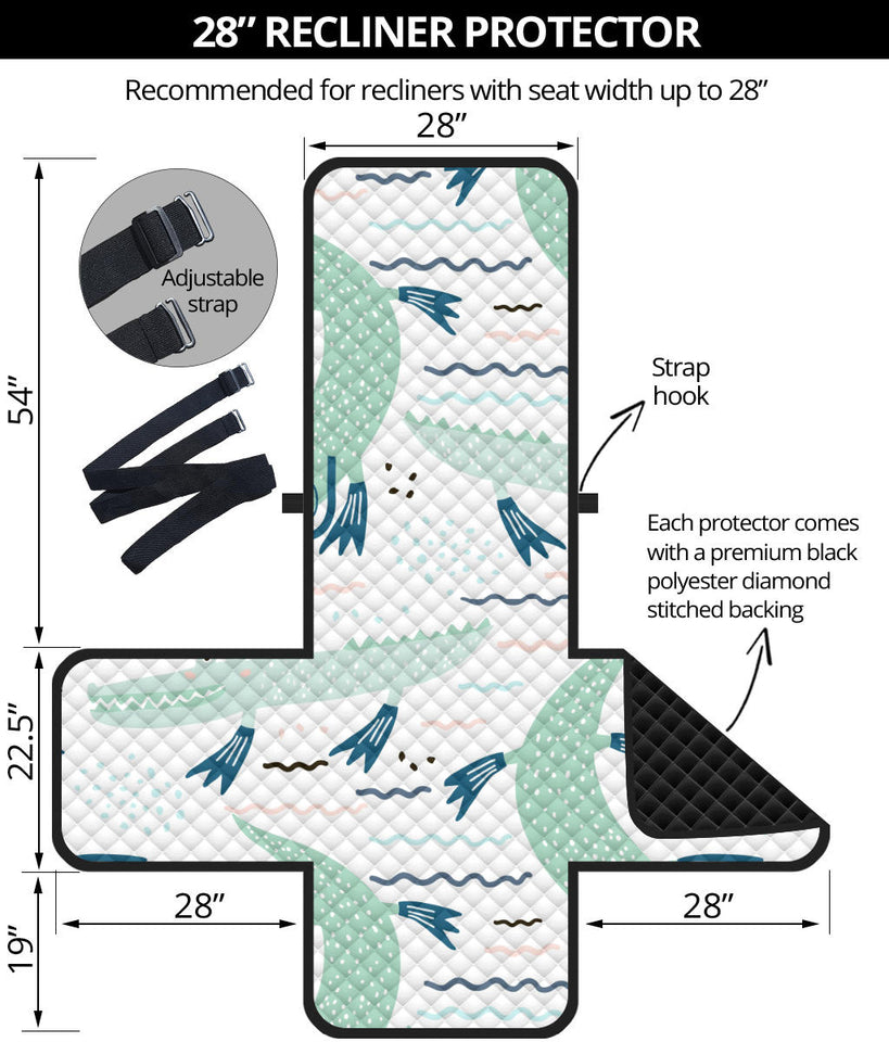 Crocodile diver pattern Recliner Cover Protector