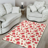 Rose Pattern Print Design 01 Area Rug