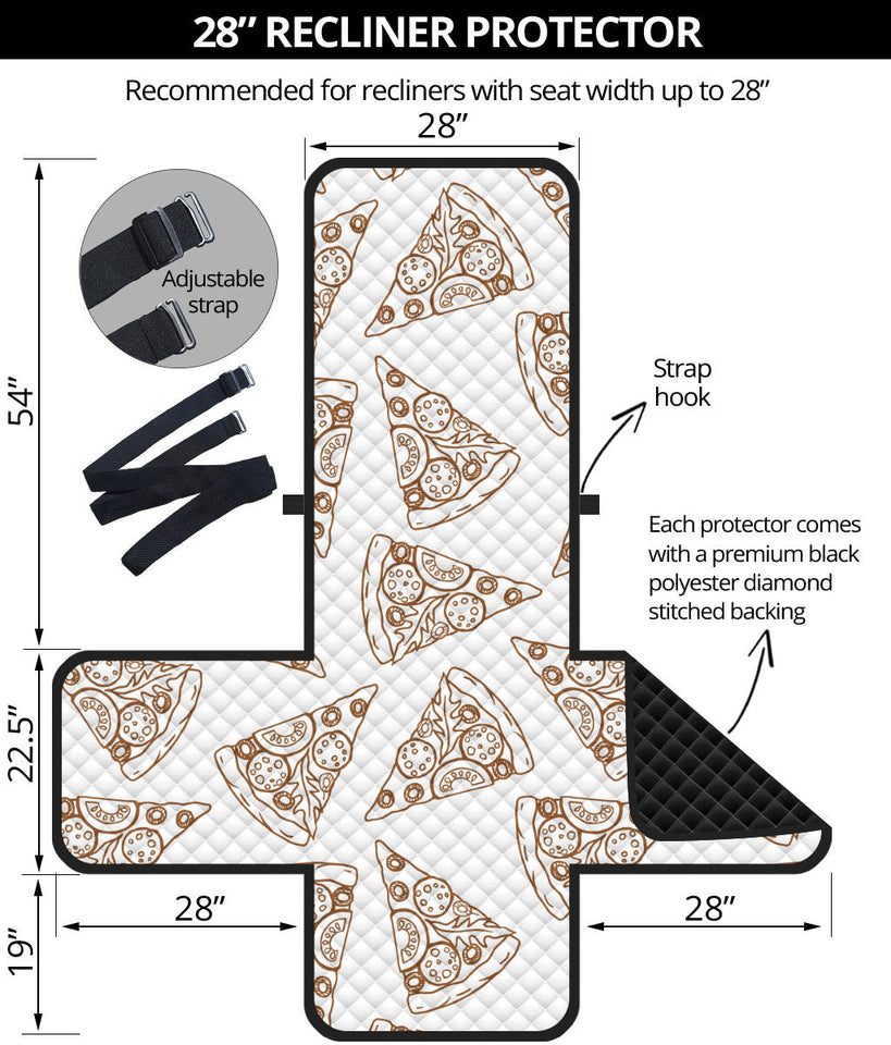 Hand drawn pizza pattern Recliner Cover Protector