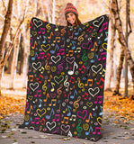 Music Notes Pattern Print Design 02 Premium Blanket