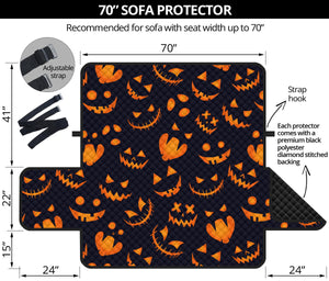 Halloween pattern Pumpkin background Sofa Cover Protector