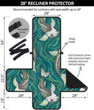 Koi Fish Carp Fish lotus pattern Recliner Cover Protector