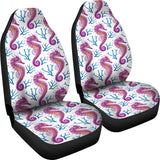 Purple Seahorse Blue Coral Pattern  Universal Fit Car Seat Covers