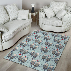 Lovely Sea Otter Pattern Area Rug