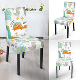 Cute Funny Kids Dinosaurs Pattern Dining Chair Slipcover
