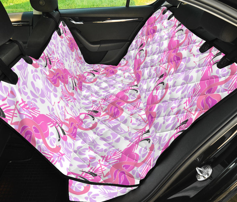 Pink Flamingo Flower Pattern Dog Car Seat Covers